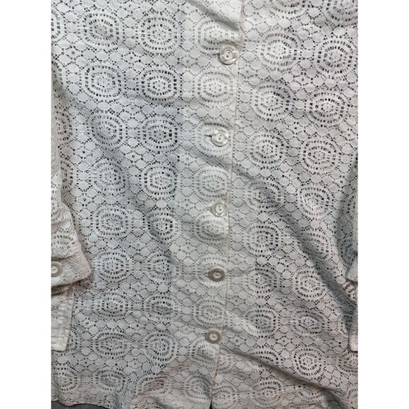 Vintage Sun Glo Of Miami Lace Beach Coverup Sunburst White‎ Womens Size Large - Picture 6 of 10